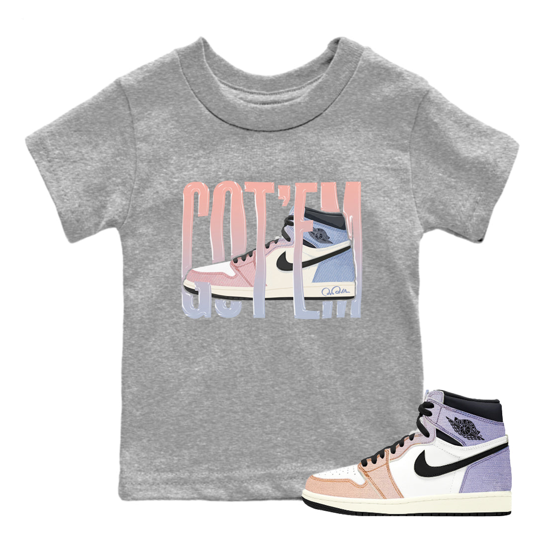 Wiggling Gotem Kids Tops - Air Jordan 1 Skyline