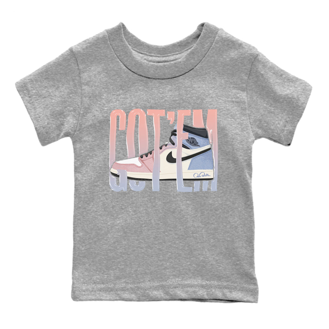 Wiggling Gotem Kids Tops - Air Jordan 1 Skyline