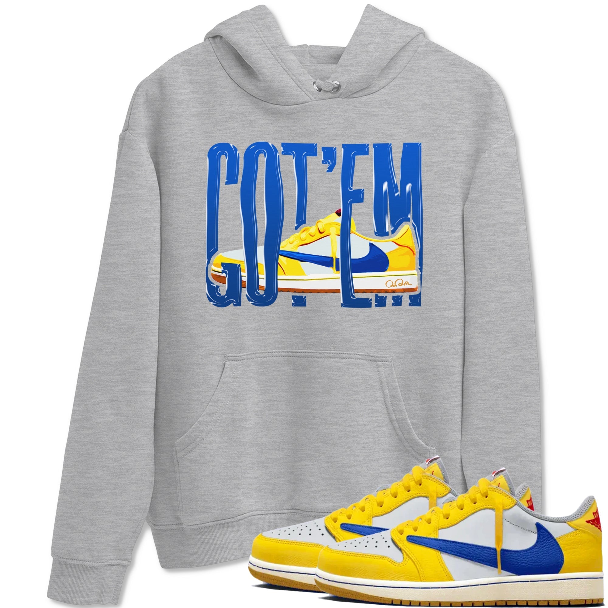 Wiggling Gotem snkmatch Tees - Air Jordan 1 Travis Scott Canary