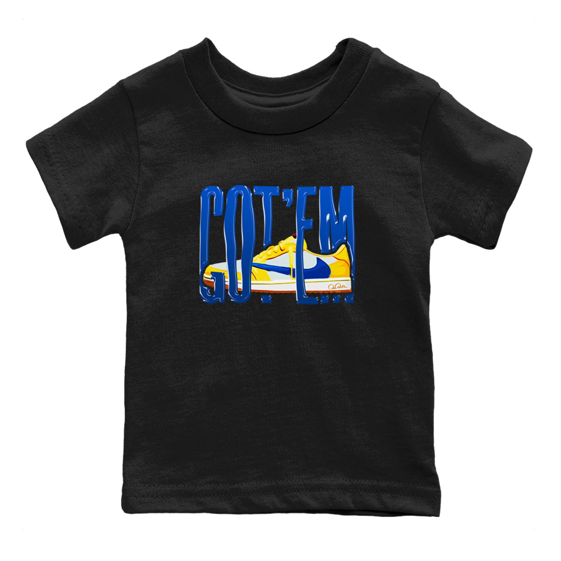 Wiggling Gotem snkmatch Tees Kids - Air Jordan 1 Travis Scott Canary