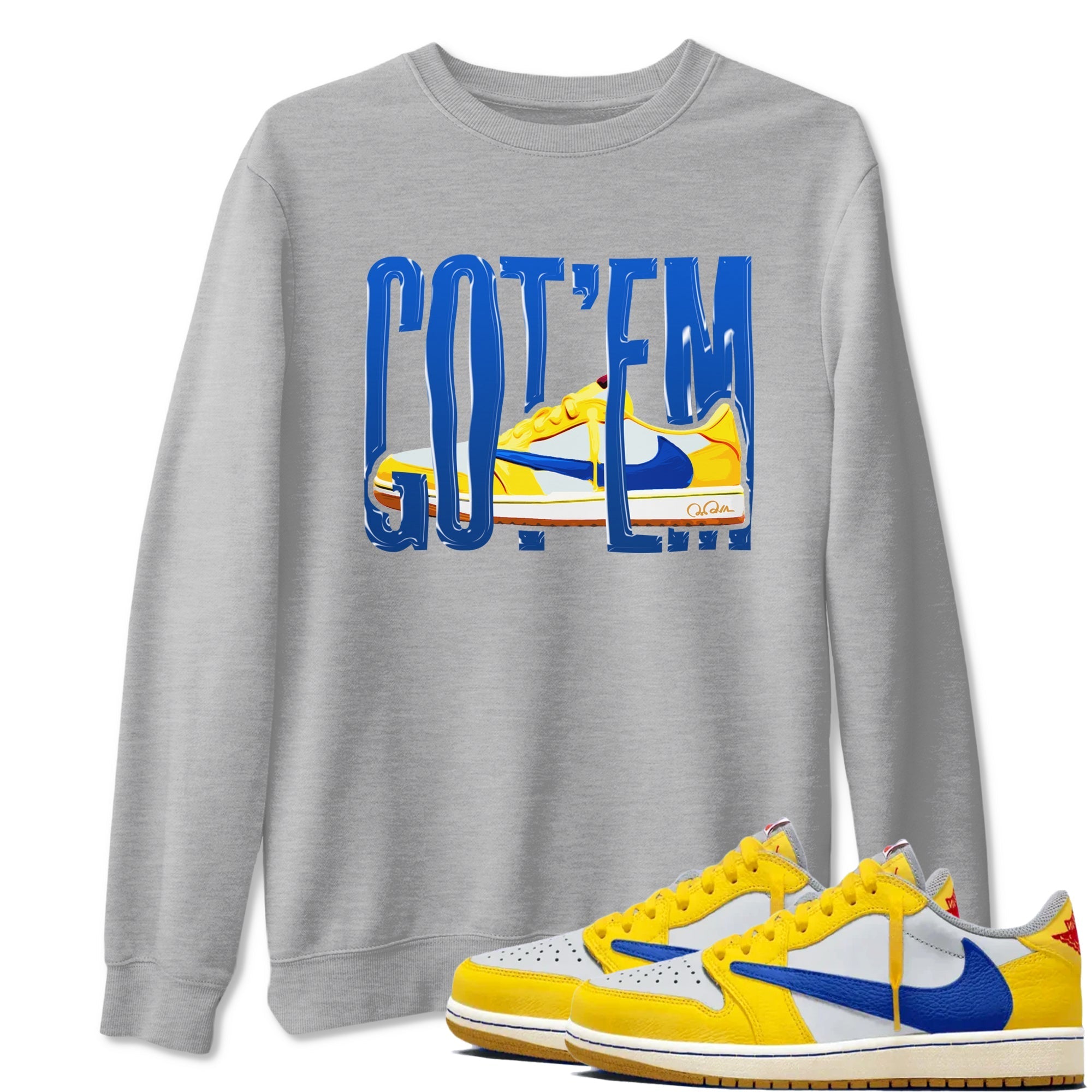 Wiggling Gotem snkmatch Tees - Air Jordan 1 Travis Scott Canary