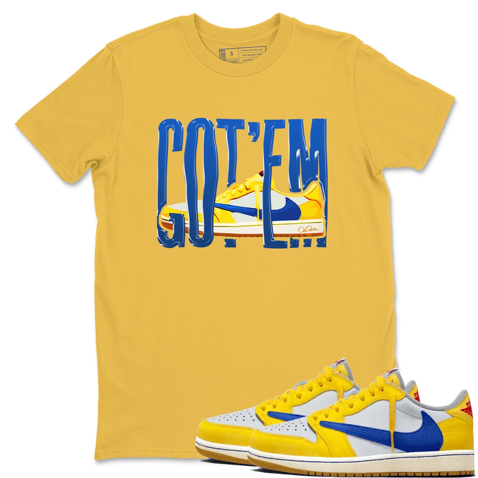 Wiggling Gotem snkmatch Tees - Air Jordan 1 Travis Scott Canary