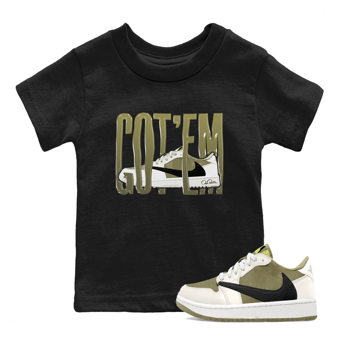 Wiggling Gotem snkmatch Tee Kids - Air Jordan 1 Travis Scott Golf
