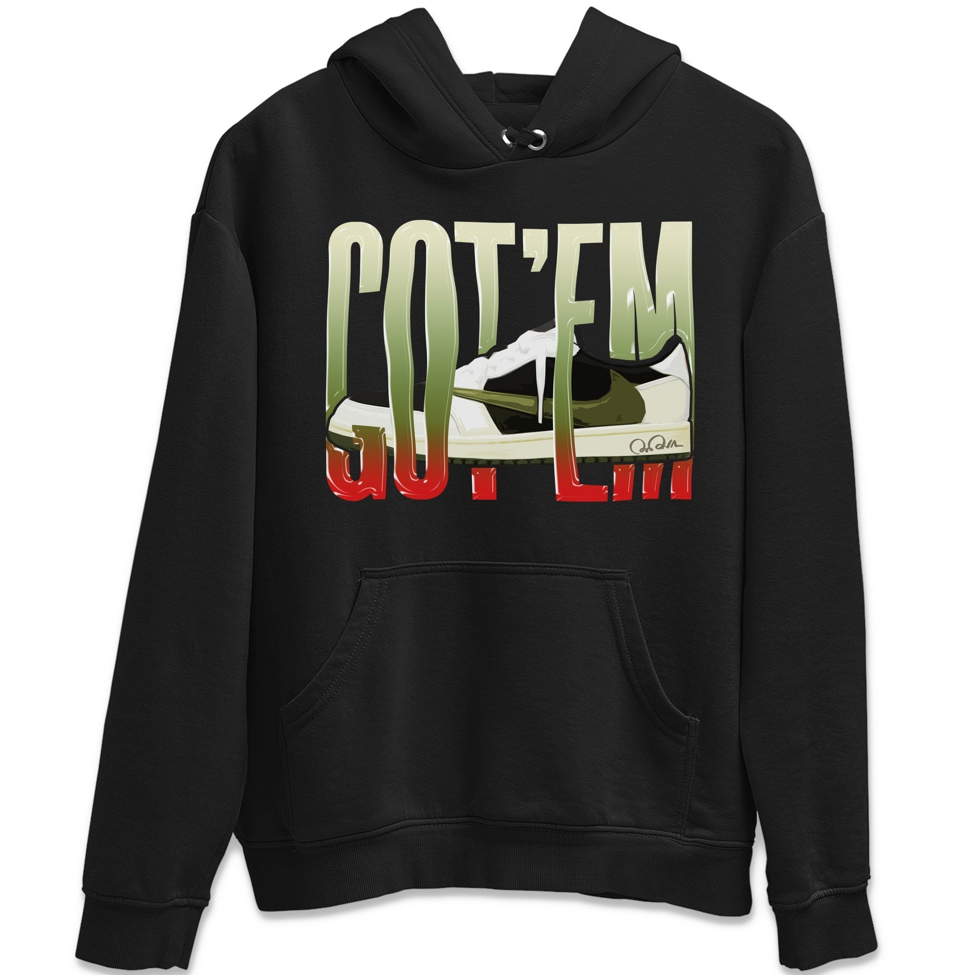 Wiggling Gotem Unisex Tops - Air Jordan 1 Travis Scott Olive