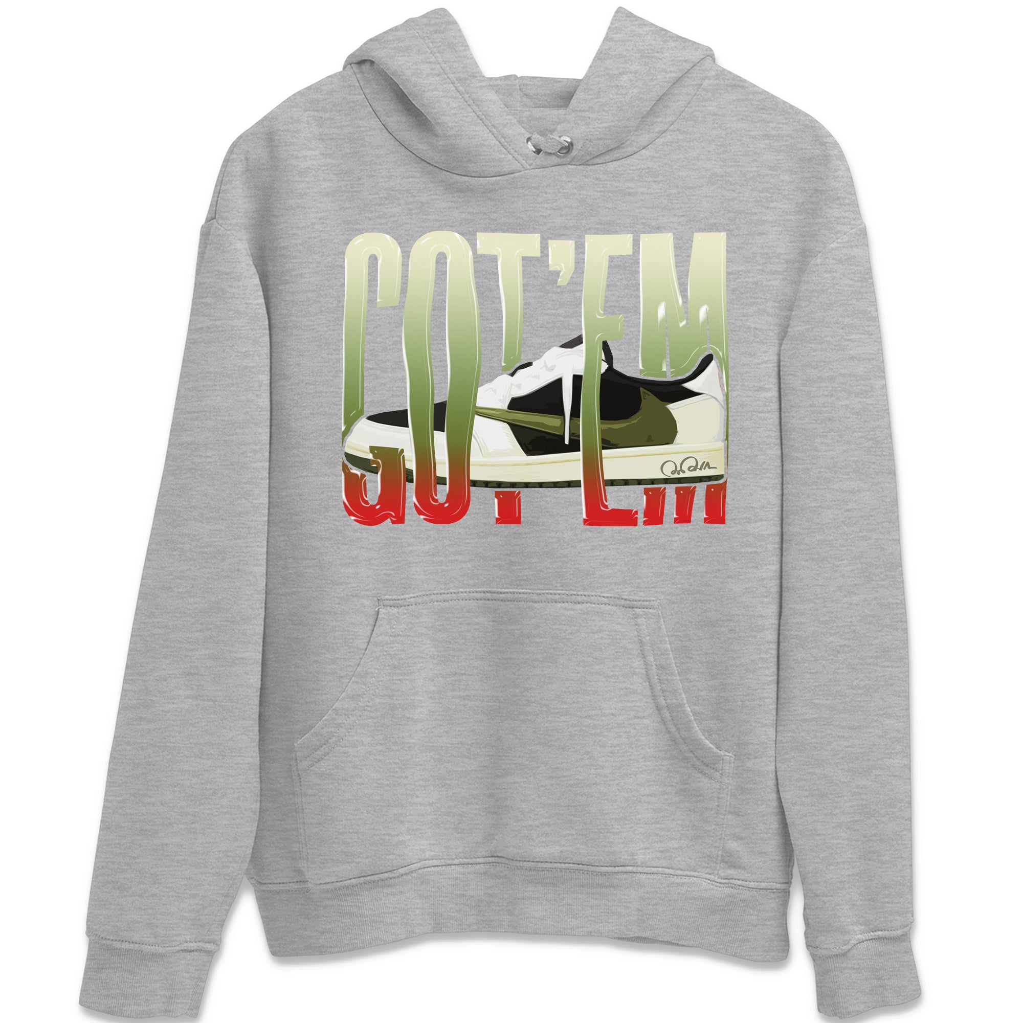 Wiggling Gotem Unisex Tops - Air Jordan 1 Travis Scott Olive