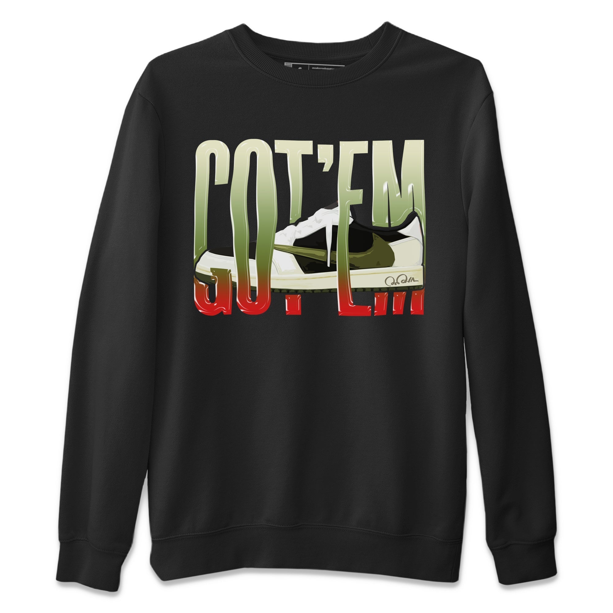 Wiggling Gotem Unisex Tops - Air Jordan 1 Travis Scott Olive