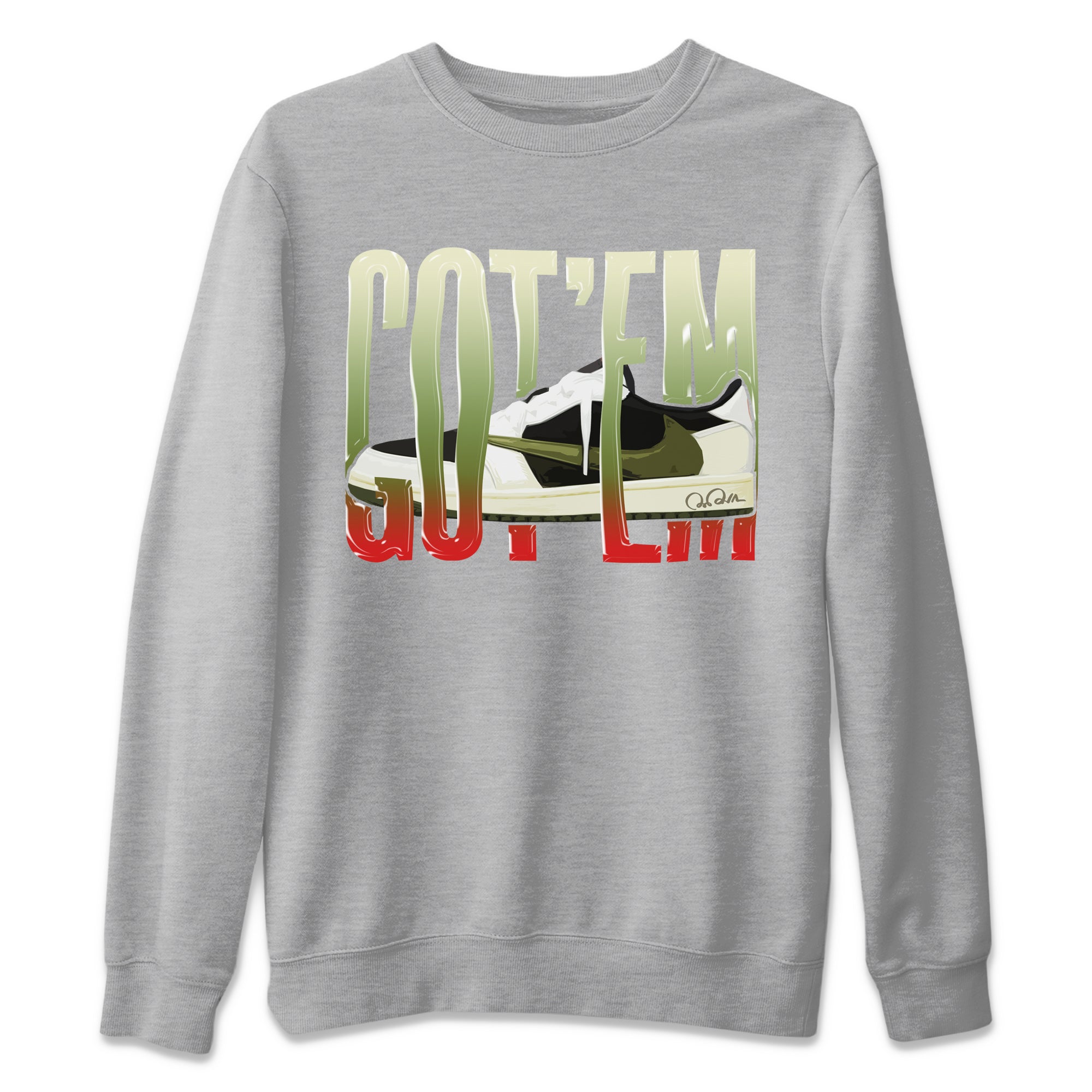 Wiggling Gotem Unisex Tops - Air Jordan 1 Travis Scott Olive