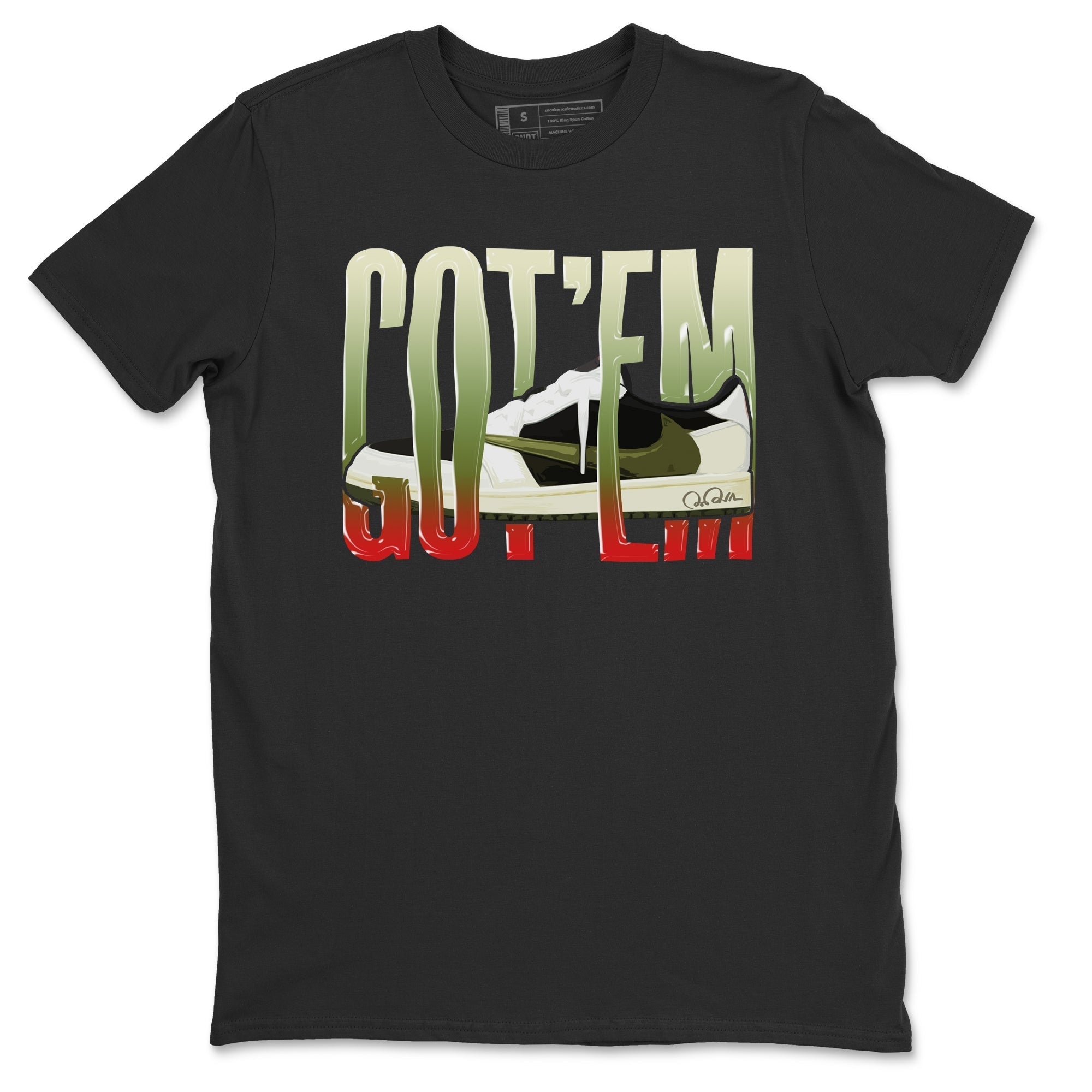 Wiggling Gotem Unisex Tops - Air Jordan 1 Travis Scott Olive