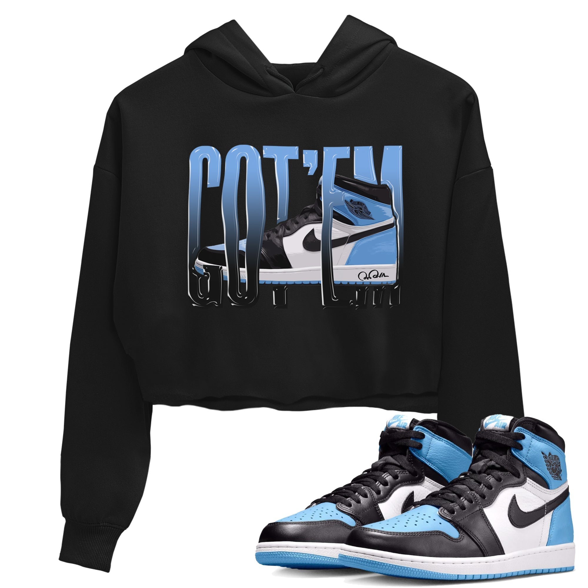Wiggling Gotem Women's Tops - Air Jordan 1 UNC Toe