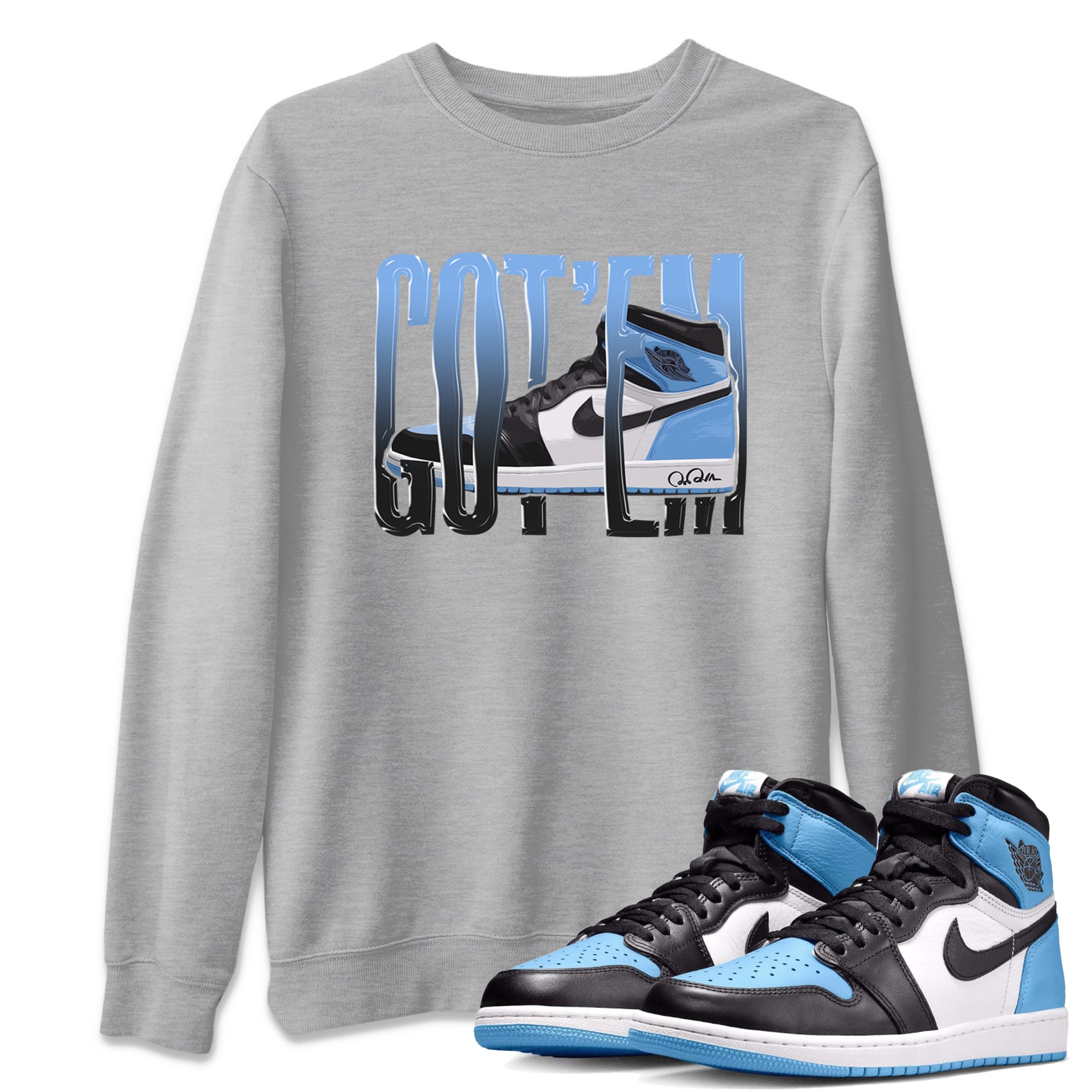 Wiggling Gotem Unisex Tops - Air Jordan 1 UNC Toe