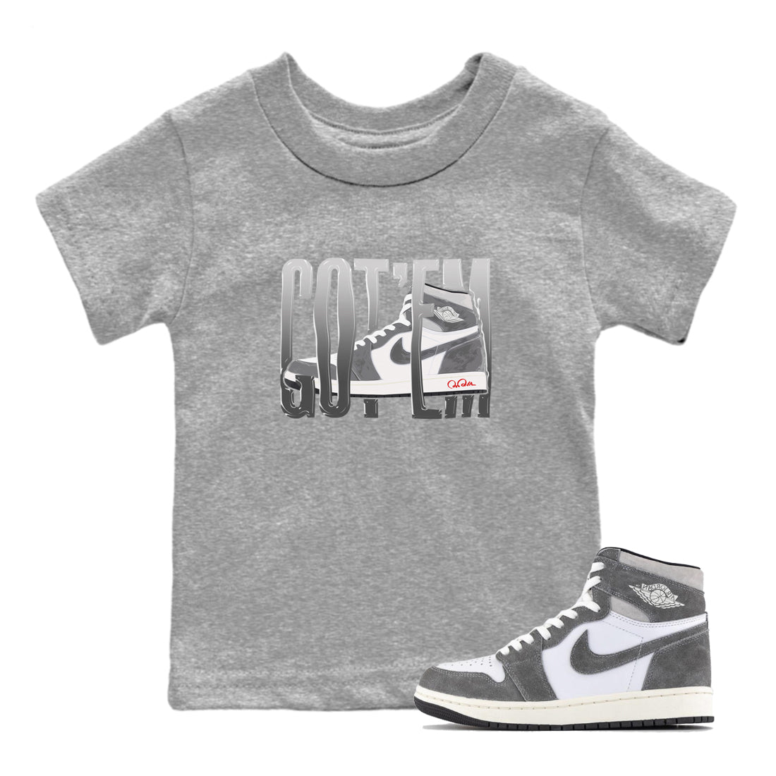 Wiggling Gotem Kids Tops - Air Jordan 1 Washed Heritage