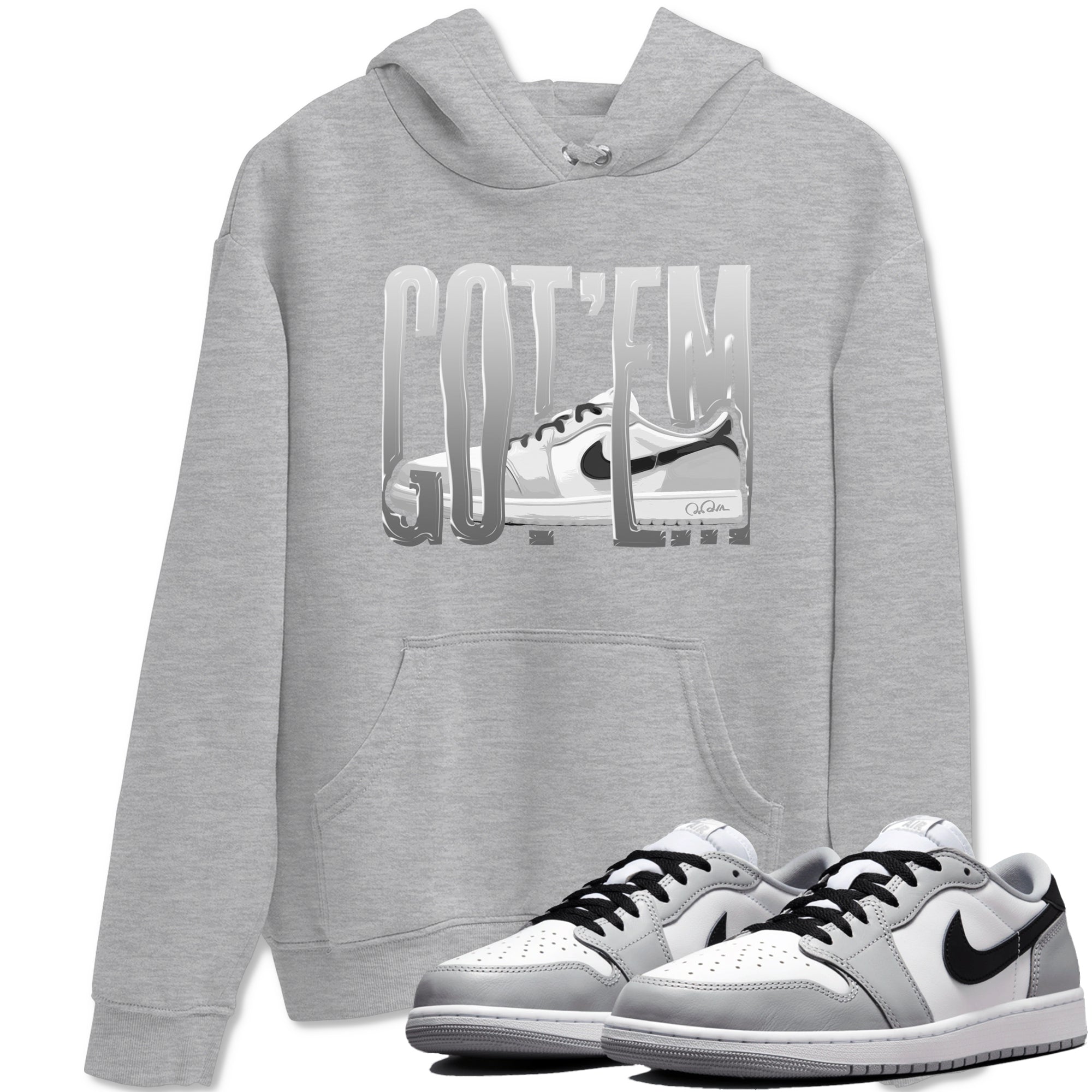 Wiggling Gotem snkmatch Tees - Air Jordan 1 Wolf Grey