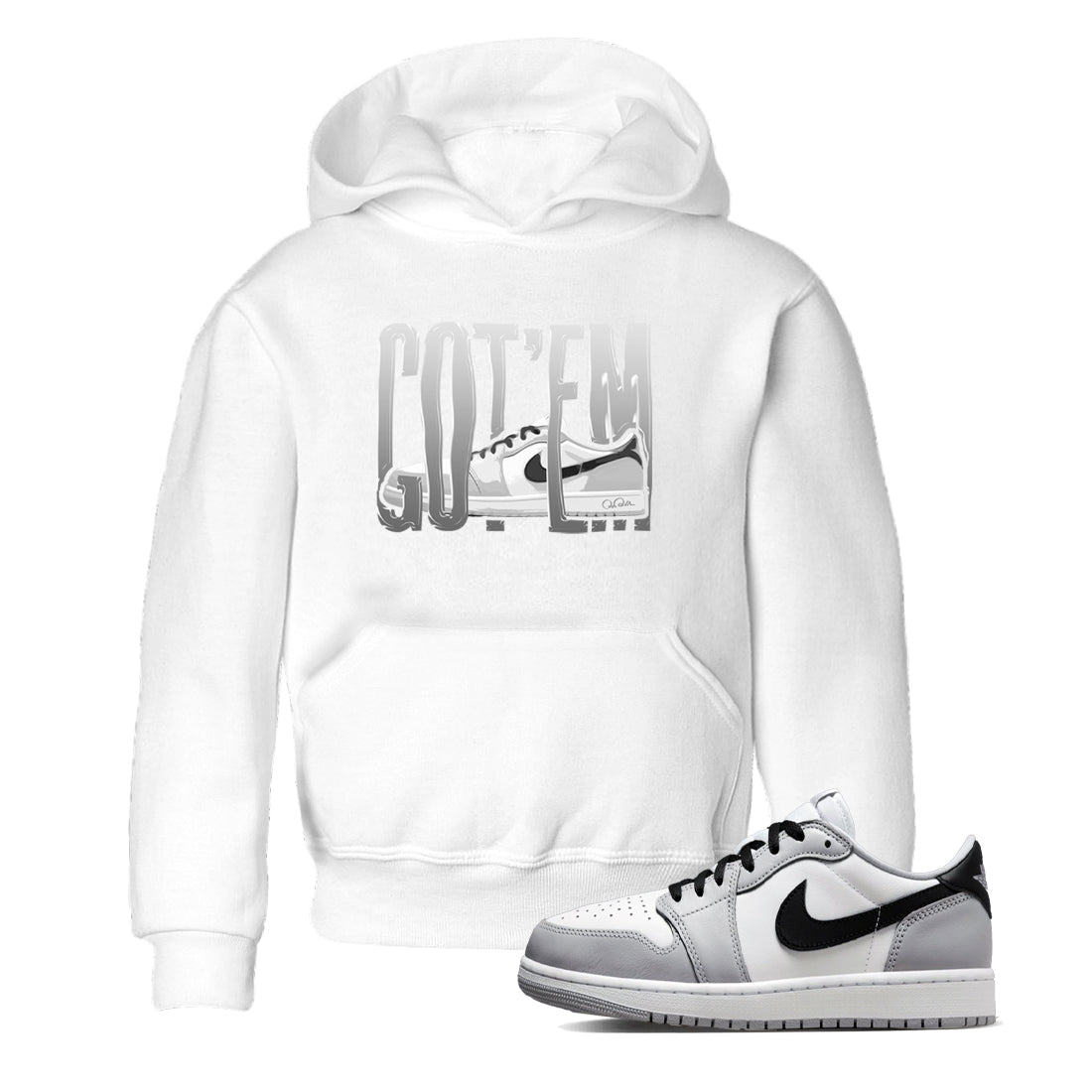 Wiggling Gotem snkmatch Tees Kids - Air Jordan 1 Wolf Grey