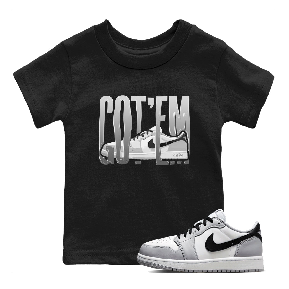 Wiggling Gotem snkmatch Tees Kids - Air Jordan 1 Wolf Grey