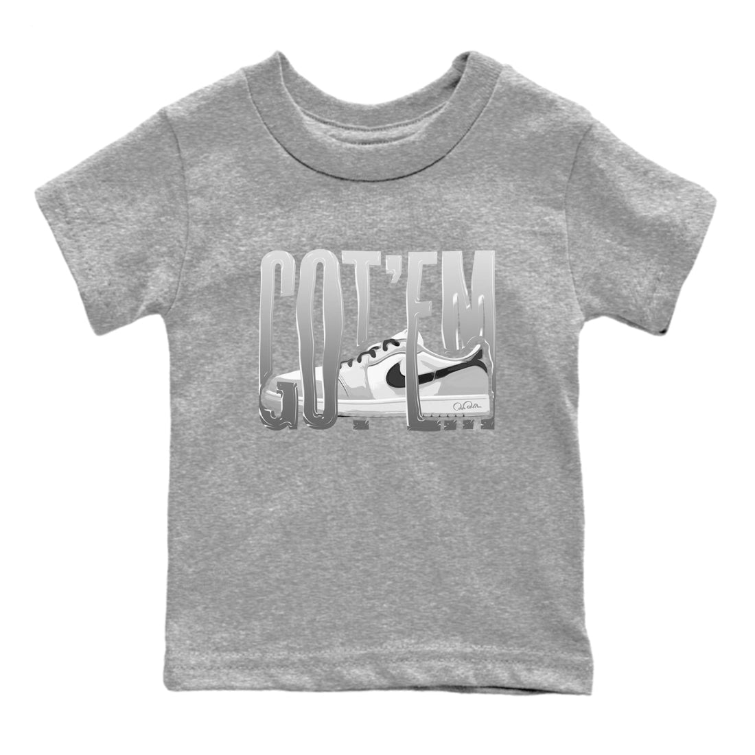 Wiggling Gotem snkmatch Tees Kids - Air Jordan 1 Wolf Grey