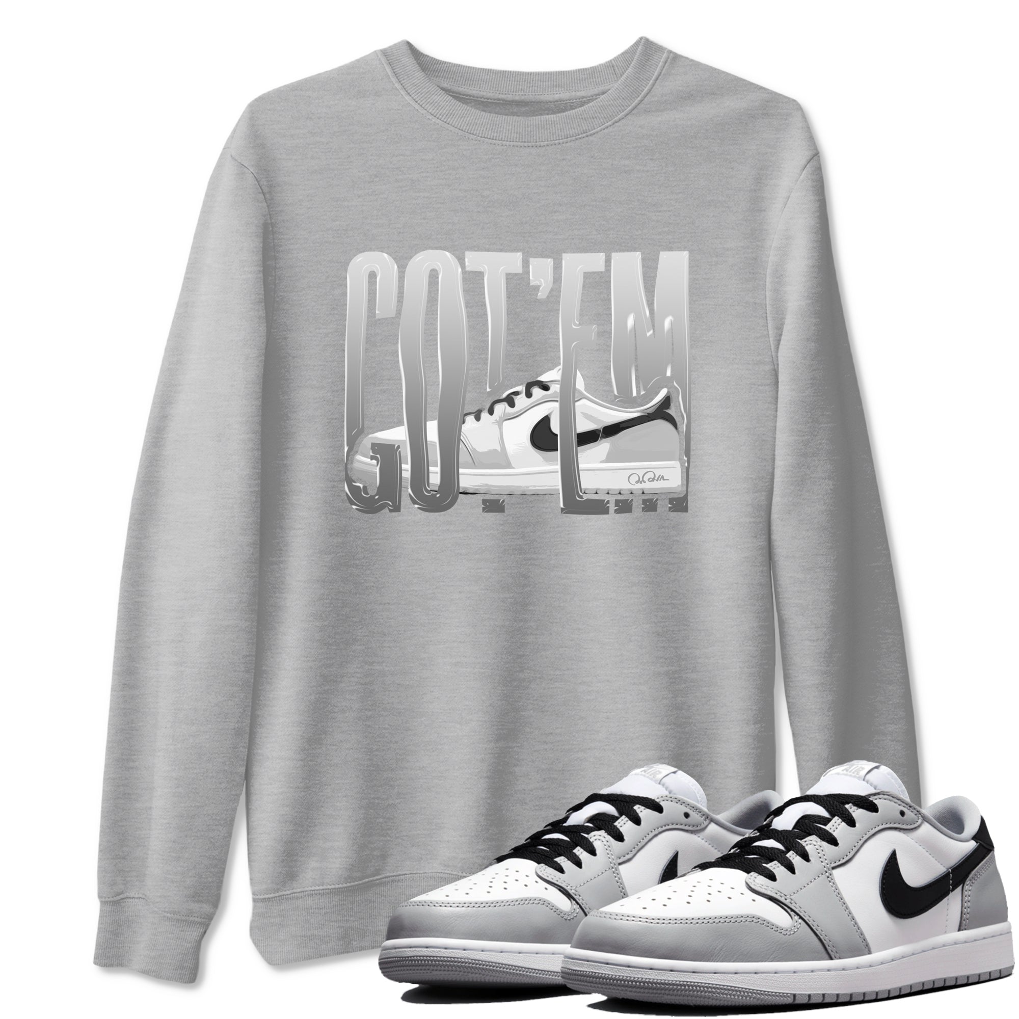 Wiggling Gotem snkmatch Tees - Air Jordan 1 Wolf Grey