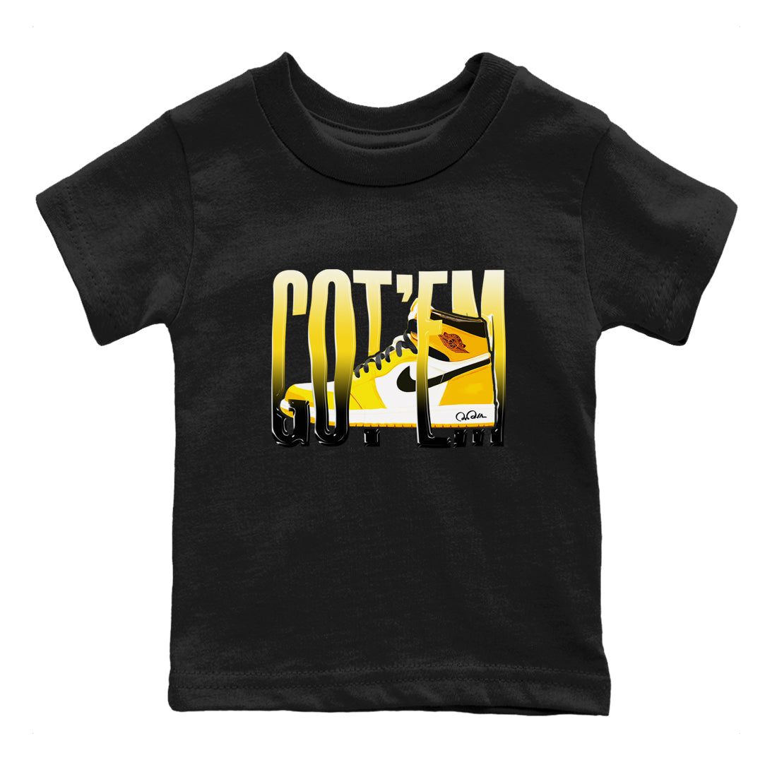 Wiggling Gotem snkmatch Tees Kids - Air Jordan 1 Yellow Ochre