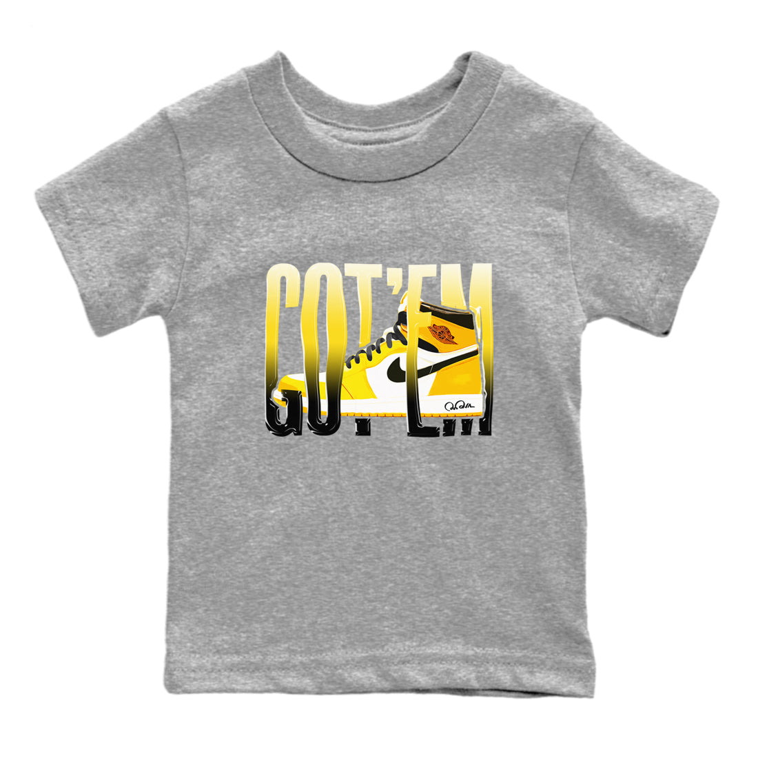 Wiggling Gotem snkmatch Tees Kids - Air Jordan 1 Yellow Ochre