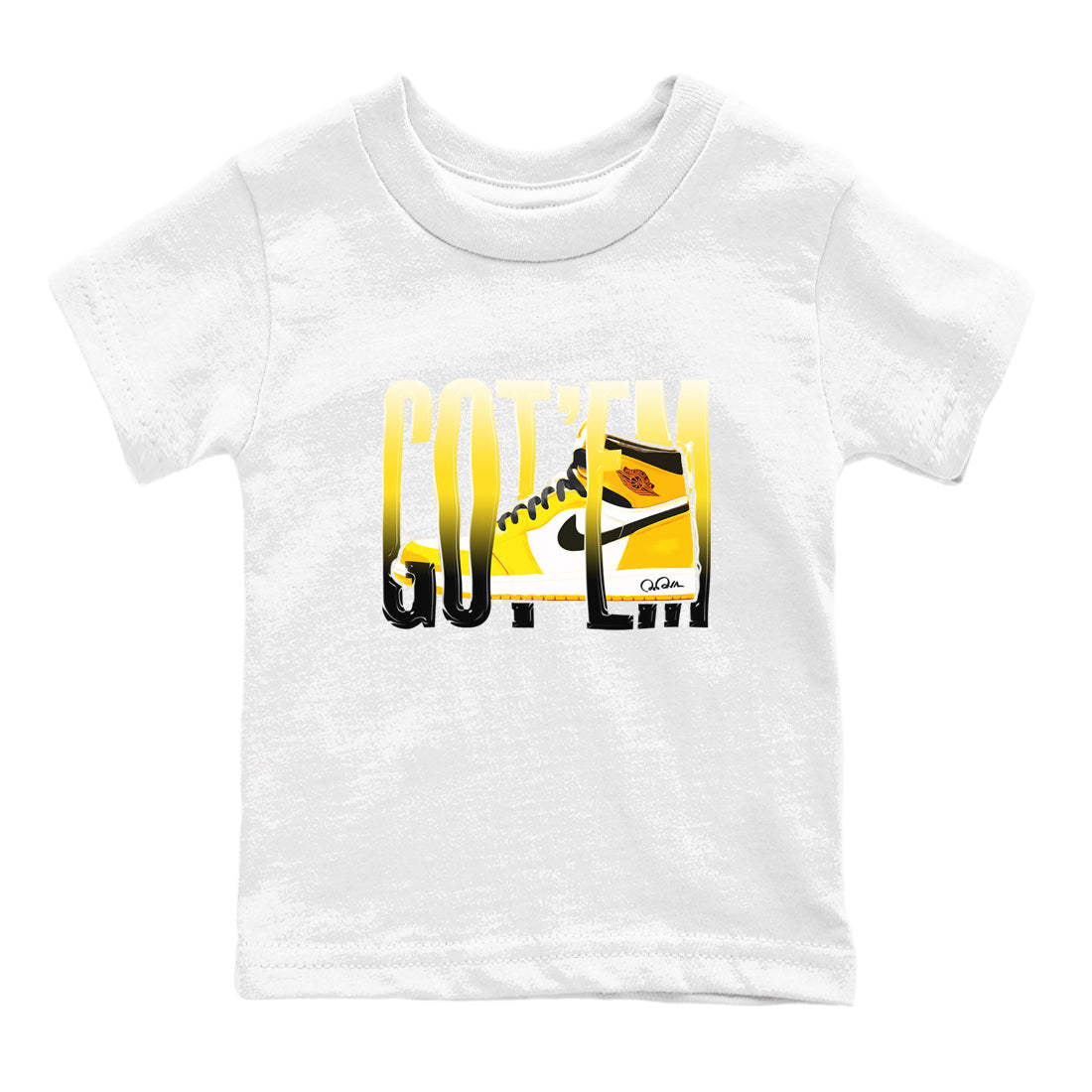 Wiggling Gotem snkmatch Tees Kids - Air Jordan 1 Yellow Ochre