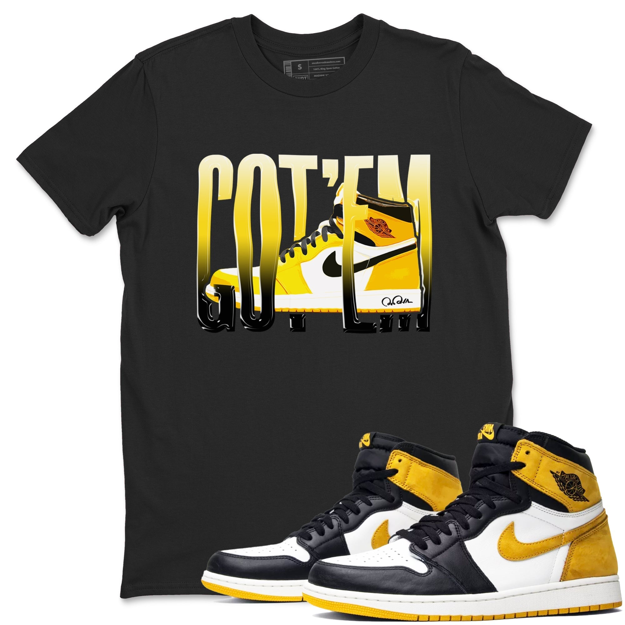 Wiggling Gotem snkmatch Tees - Air Jordan 1 Yellow Ochre