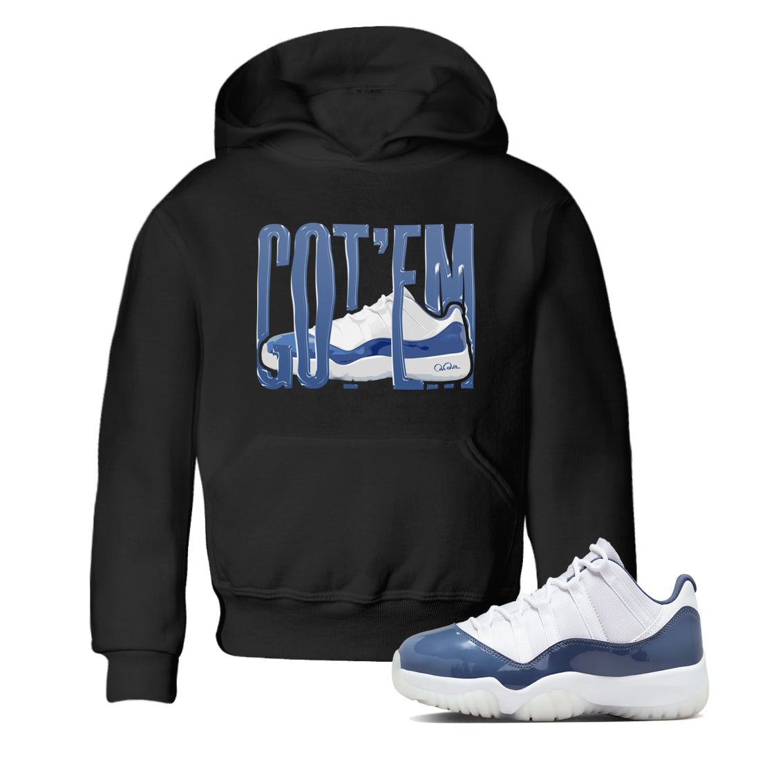 Wiggling Gotem snkmatch Tees Kids - Air Jordan 11 Diffused Blue
