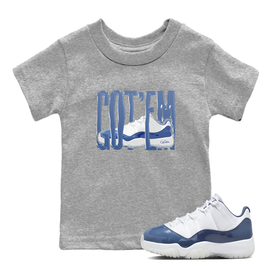 Wiggling Gotem snkmatch Tees Kids - Air Jordan 11 Diffused Blue