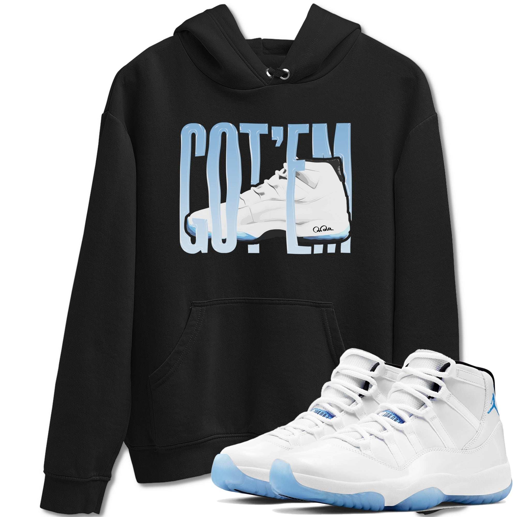Wiggling Gotem snkmatch Tees - Air Jordan 11 Legend Blue