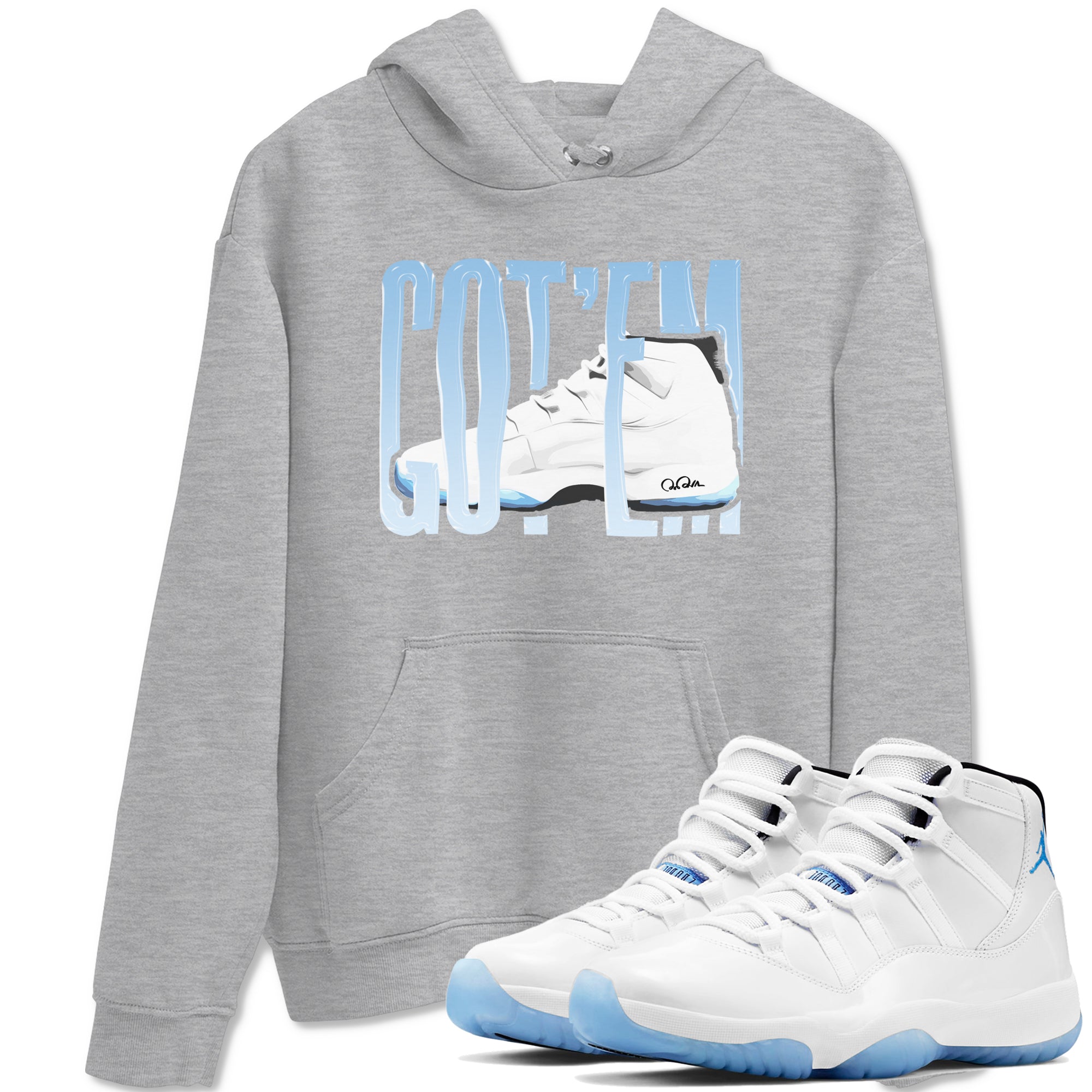 Wiggling Gotem snkmatch Tees - Air Jordan 11 Legend Blue