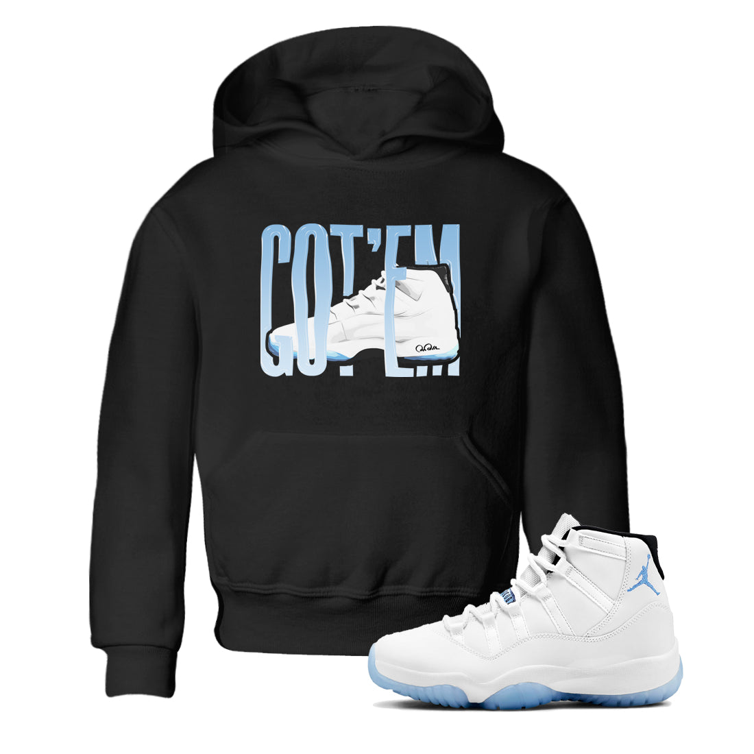 Wiggling Gotem snkmatch Tees Kids - Air Jordan 11 Legend Blue