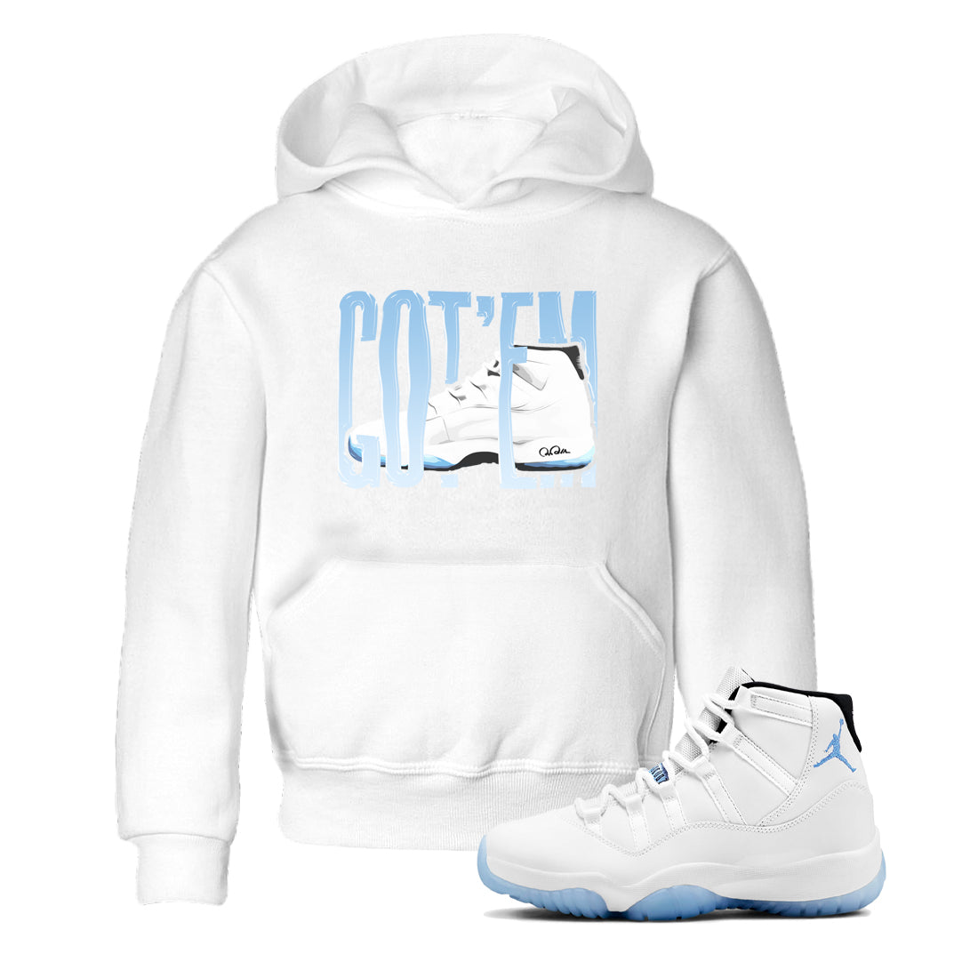 Wiggling Gotem snkmatch Tees Kids - Air Jordan 11 Legend Blue