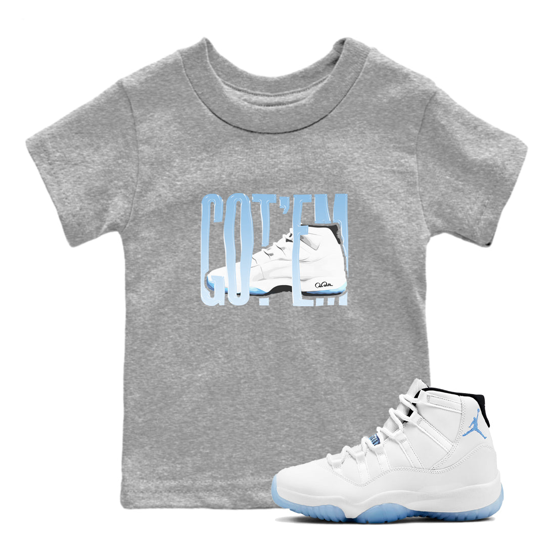 Wiggling Gotem snkmatch Tees Kids - Air Jordan 11 Legend Blue