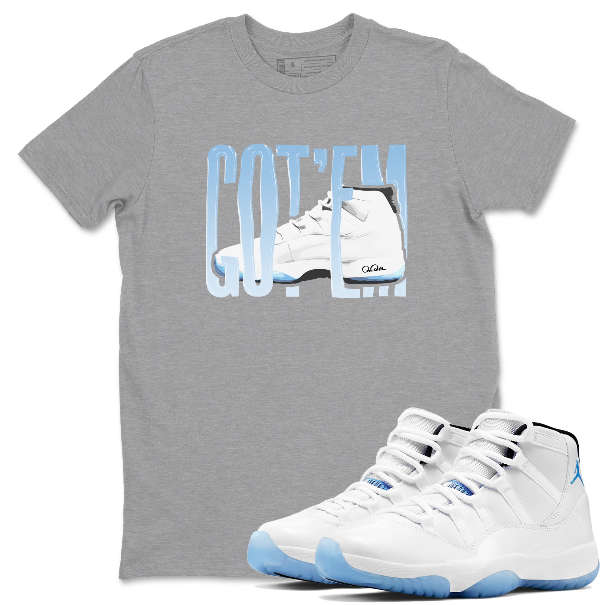 Wiggling Gotem snkmatch Tees - Air Jordan 11 Legend Blue