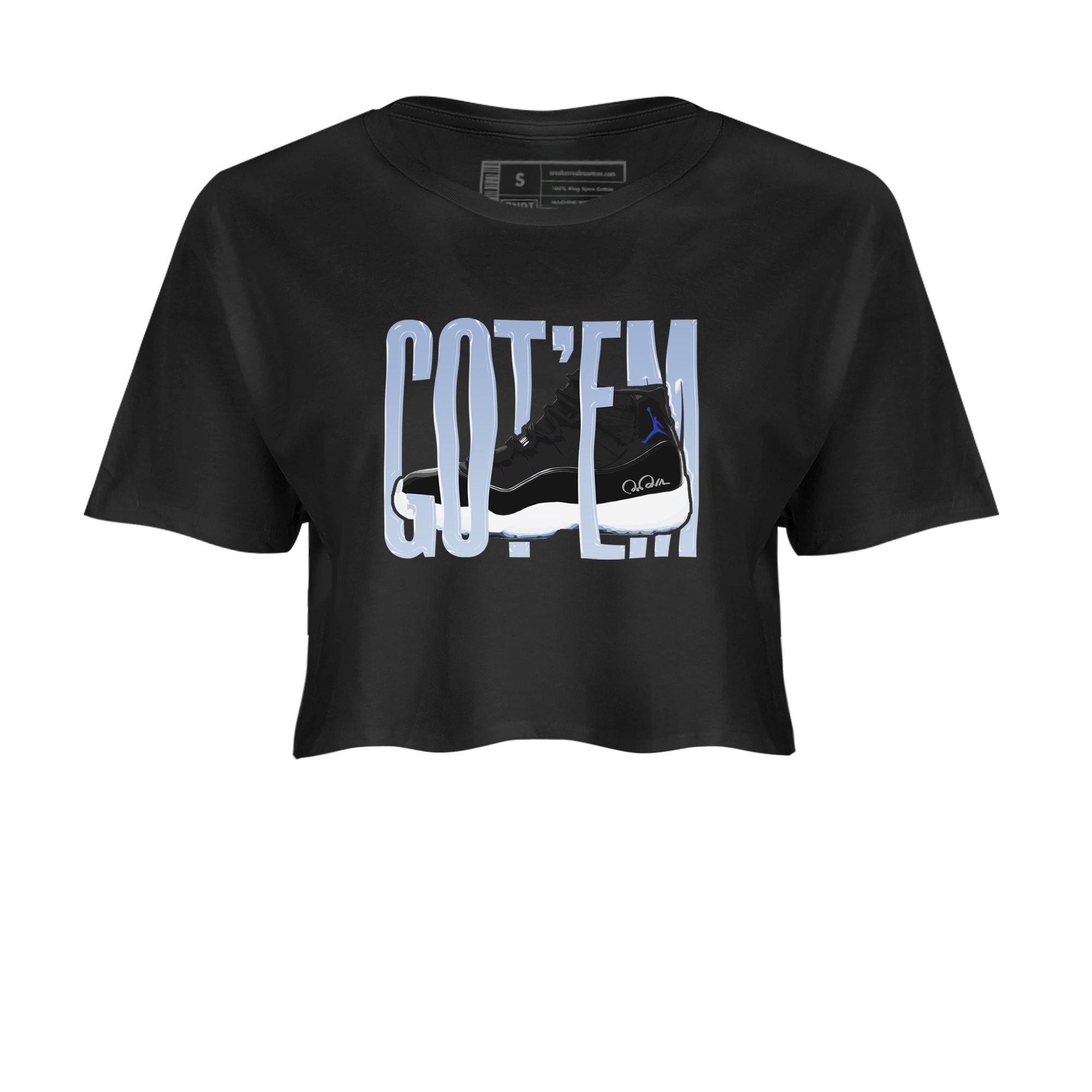 Wiggling Gotem snkmatch Women's Top - Air Jordan 11 Black and Varsity Royal