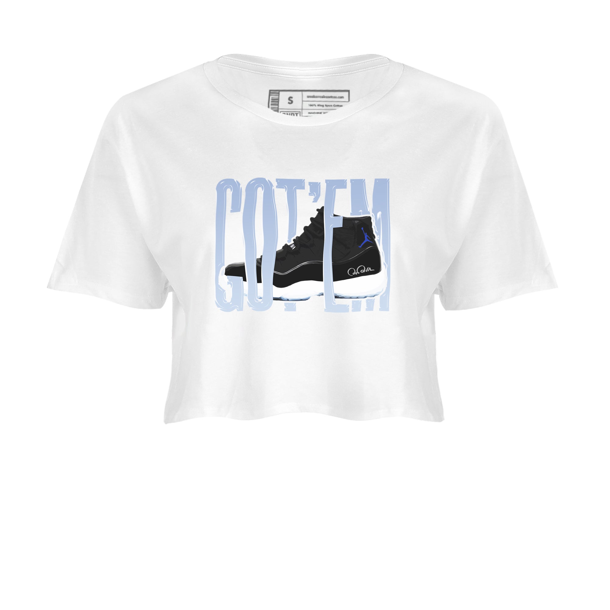 Wiggling Gotem snkmatch Women's Top - Air Jordan 11 Black and Varsity Royal