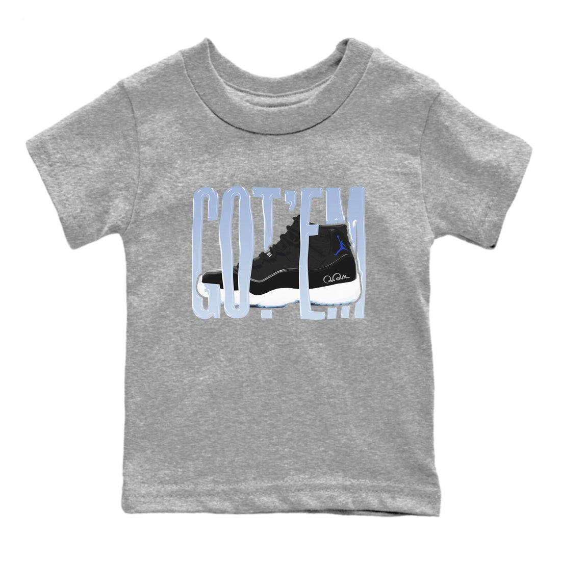 Wiggling Gotem snkmatch Tee Kids - Air Jordan 11 Black and Varsity Royal
