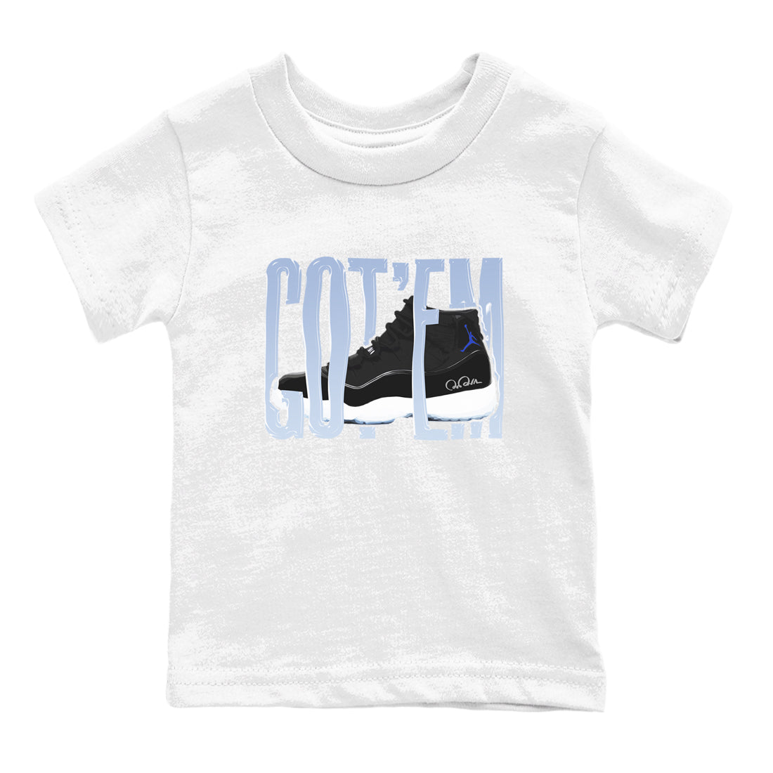 Wiggling Gotem snkmatch Tee Kids - Air Jordan 11 Black and Varsity Royal