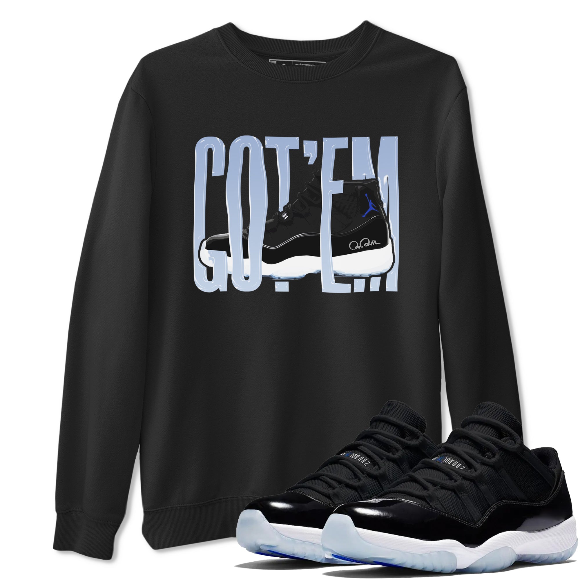 Wiggling Gotem snkmatch Tee - Air Jordan 11 Black and Varsity Royal