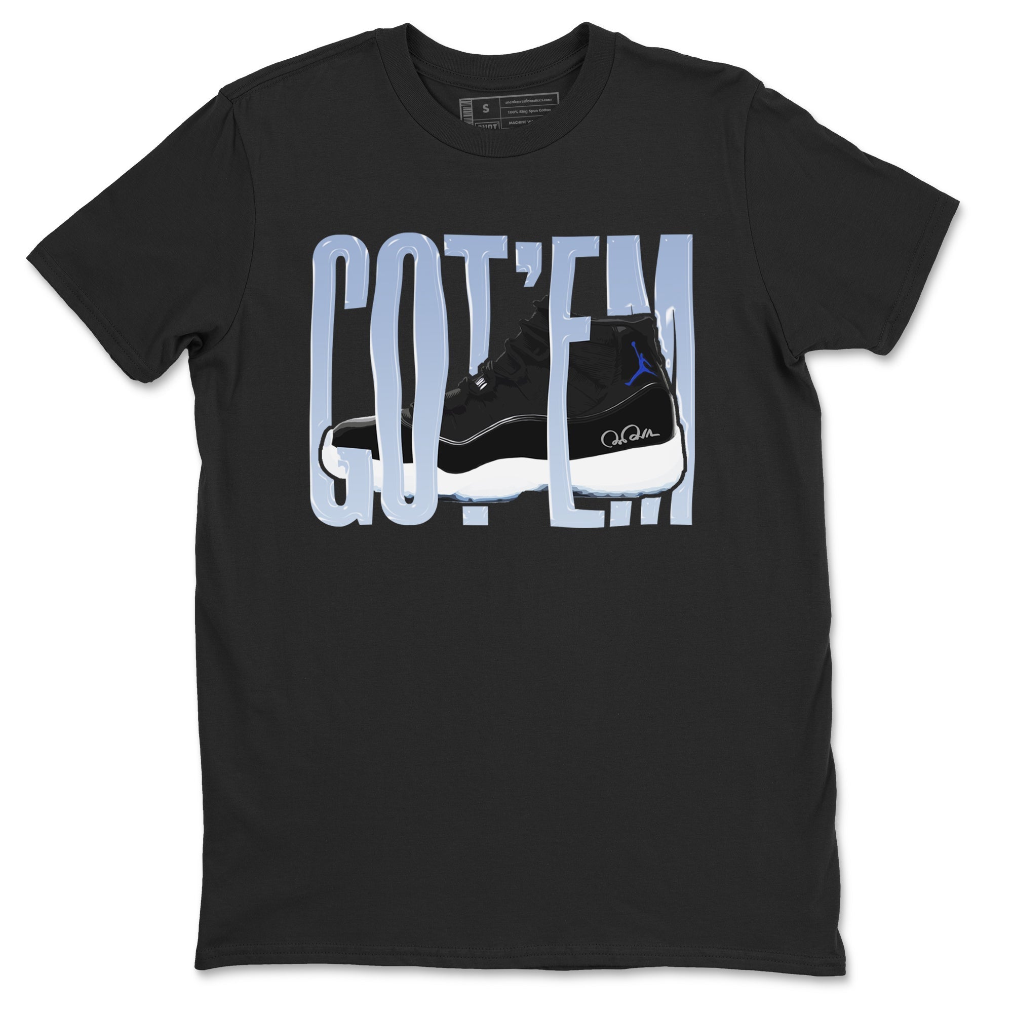 Wiggling Gotem snkmatch Tee - Air Jordan 11 Black and Varsity Royal