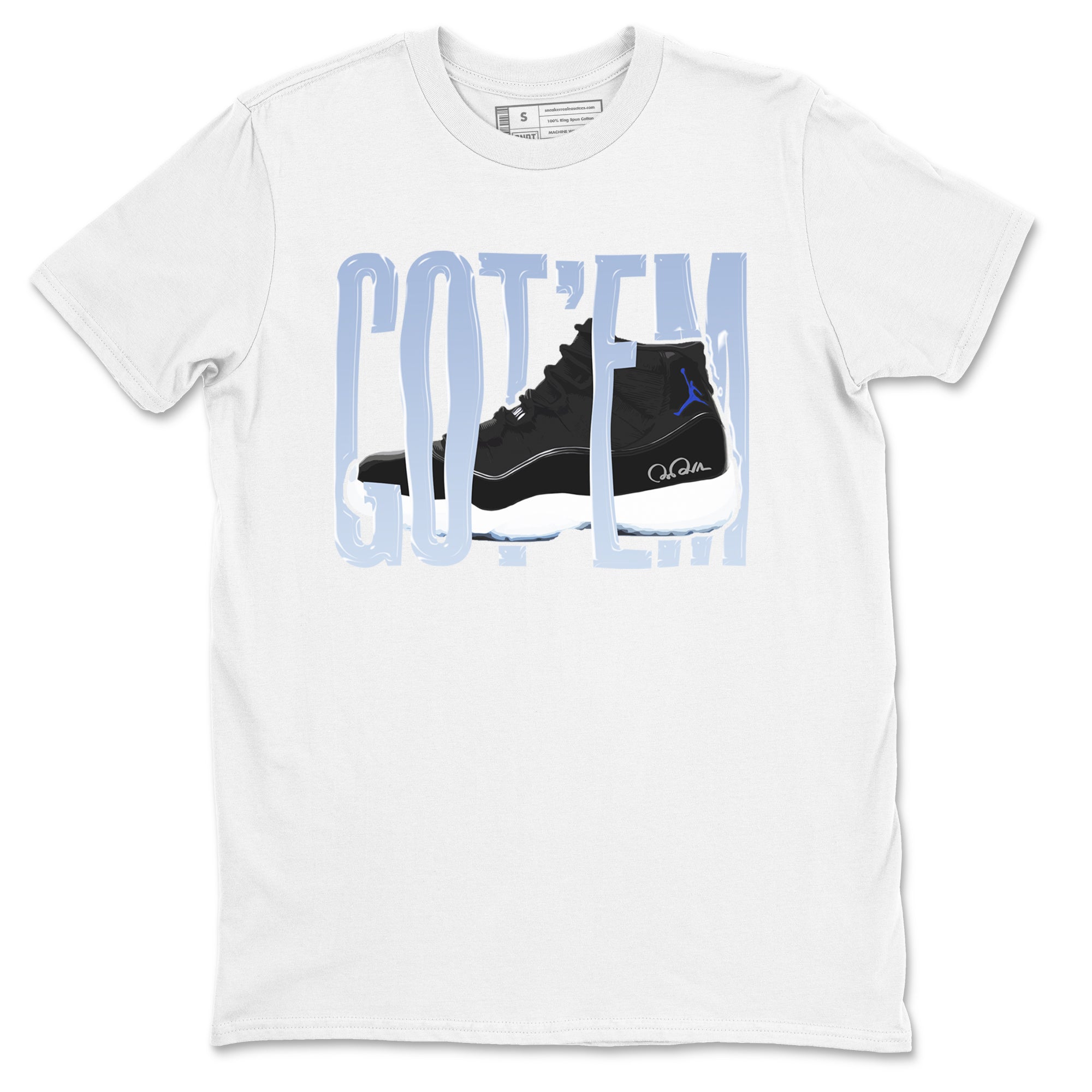 Wiggling Gotem snkmatch Tee - Air Jordan 11 Black and Varsity Royal