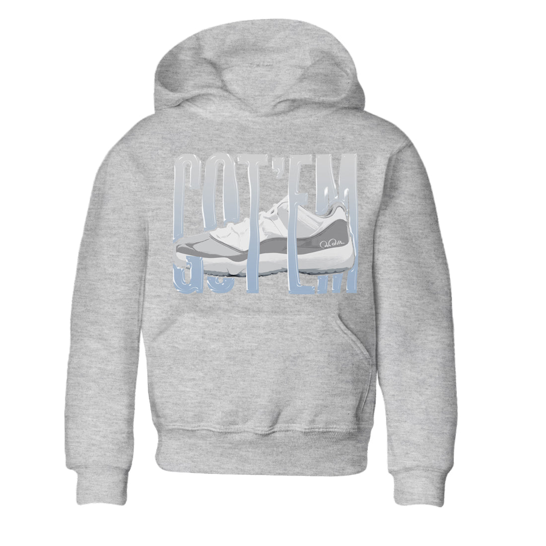 Wiggling Gotem Kids Tops - Air Jordan 11 White Cement