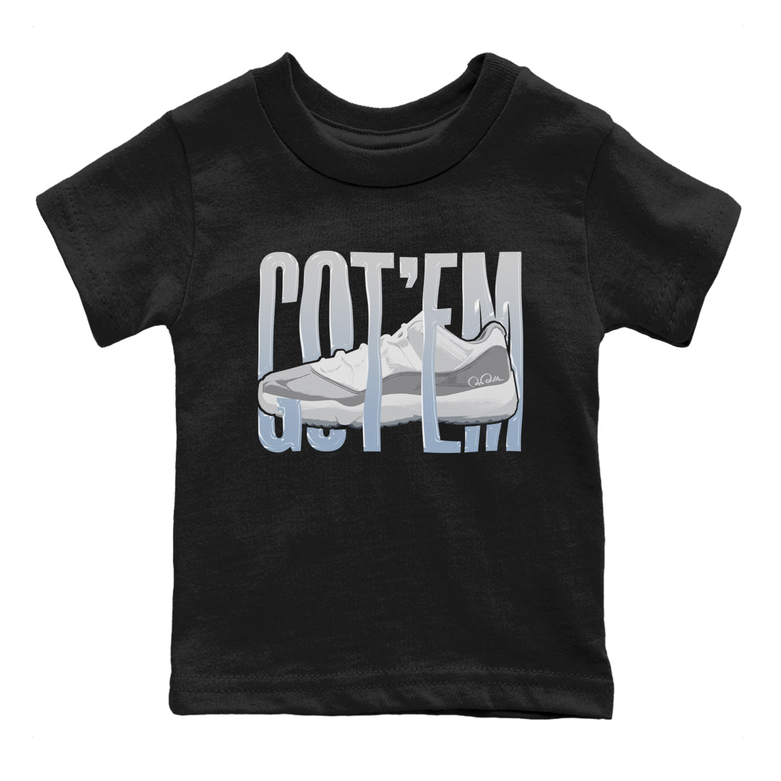Wiggling Gotem Kids Tops - Air Jordan 11 White Cement