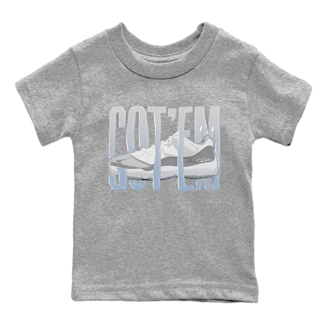 Wiggling Gotem Kids Tops - Air Jordan 11 White Cement