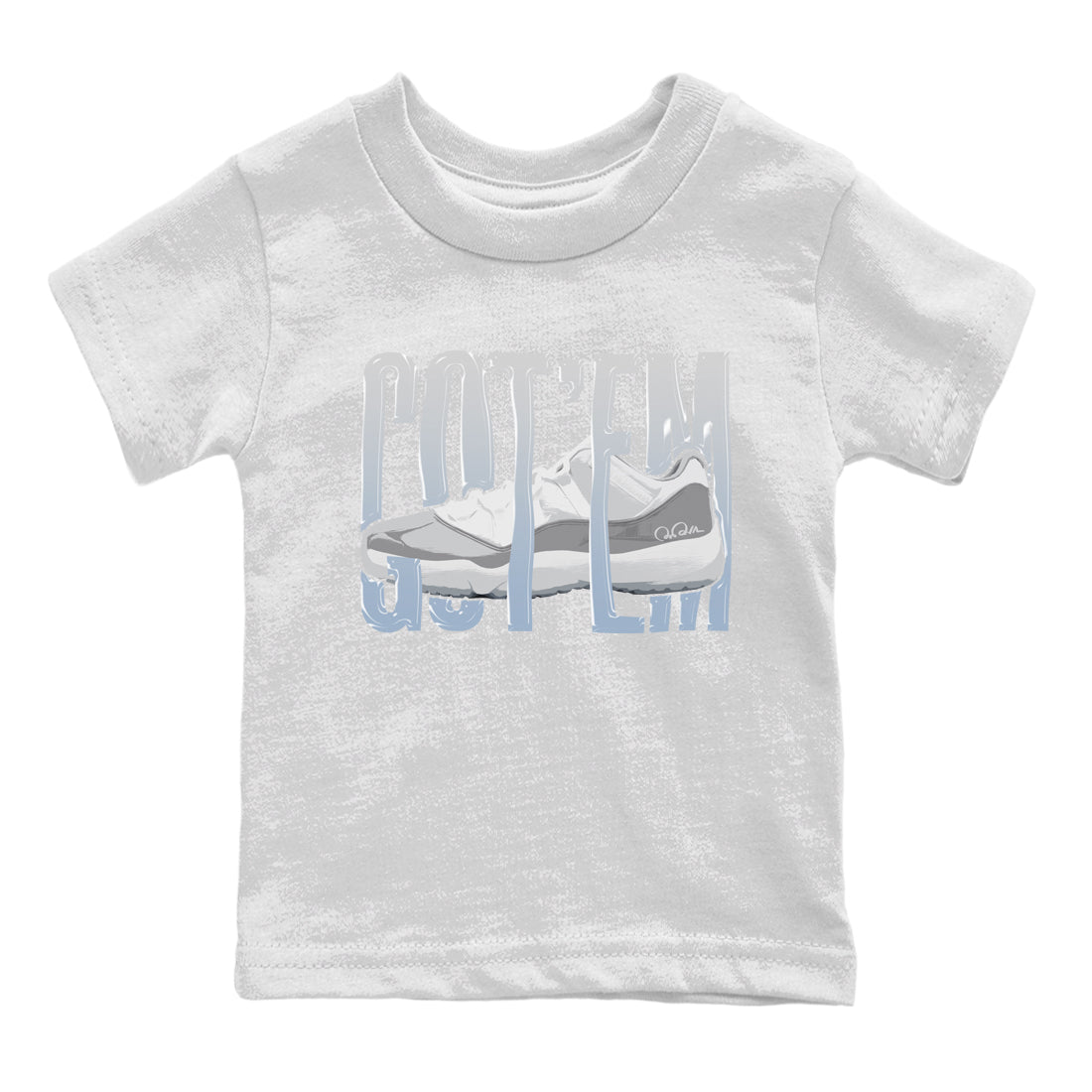 Wiggling Gotem Kids Tops - Air Jordan 11 White Cement