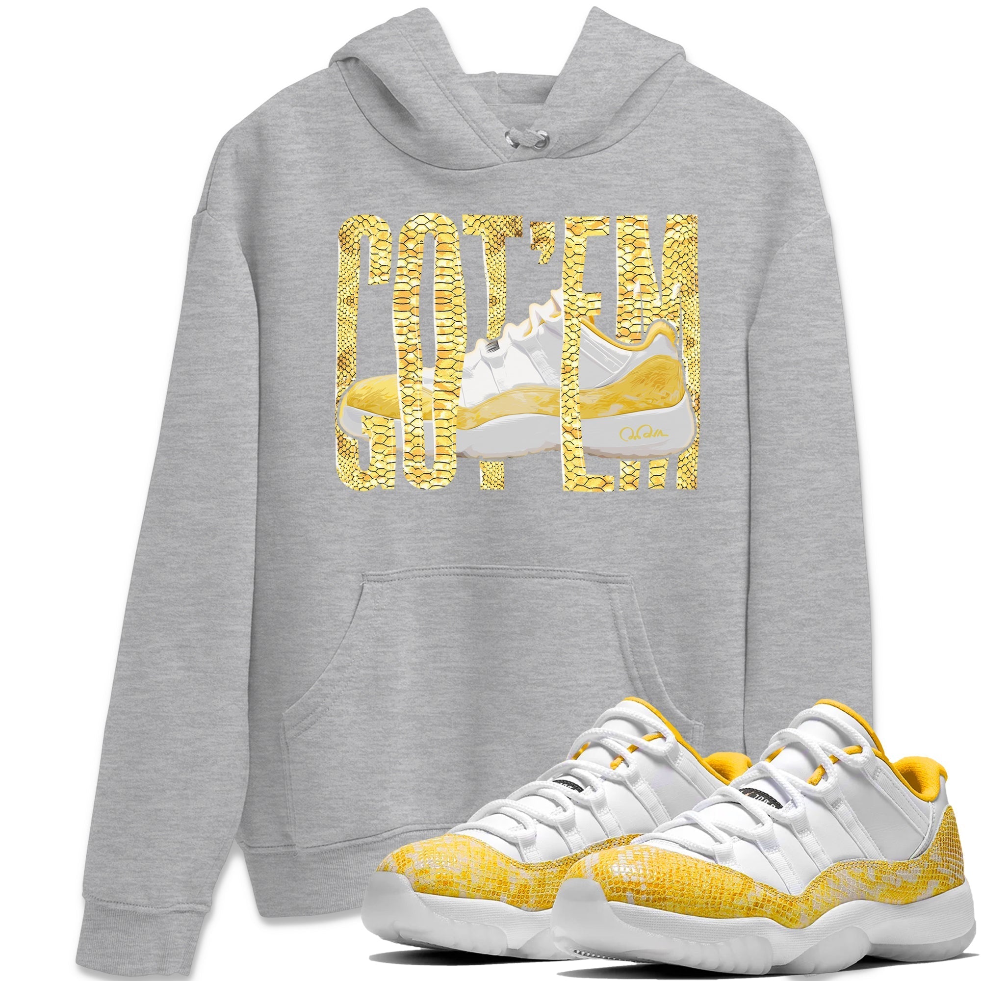 Wiggling Gotem Unisex Tops - Air Jordan 11 Yellow Python