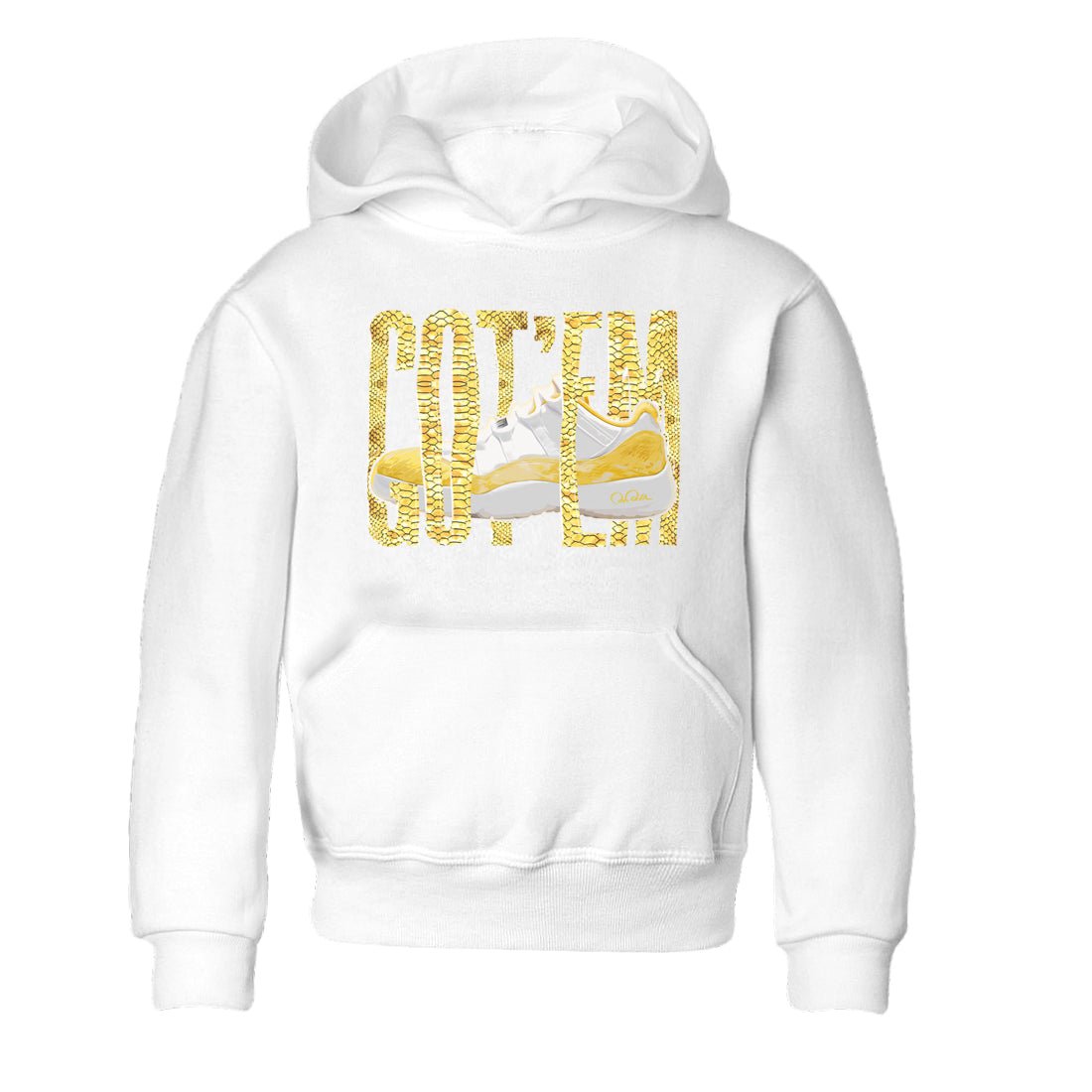 Wiggling Gotem Kids Tops - Air Jordan 11 Yellow Python
