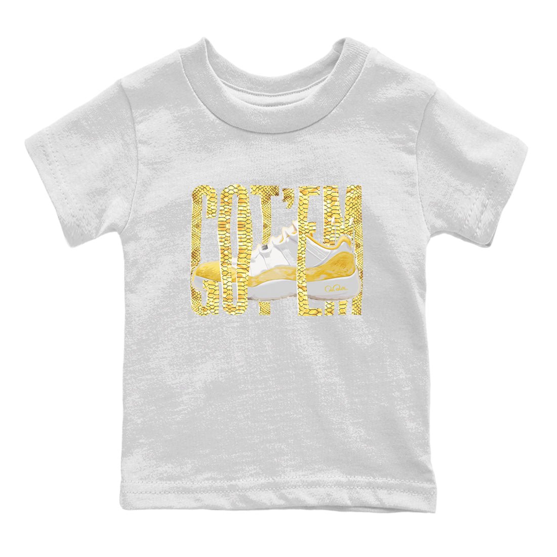 Wiggling Gotem Kids Tops - Air Jordan 11 Yellow Python