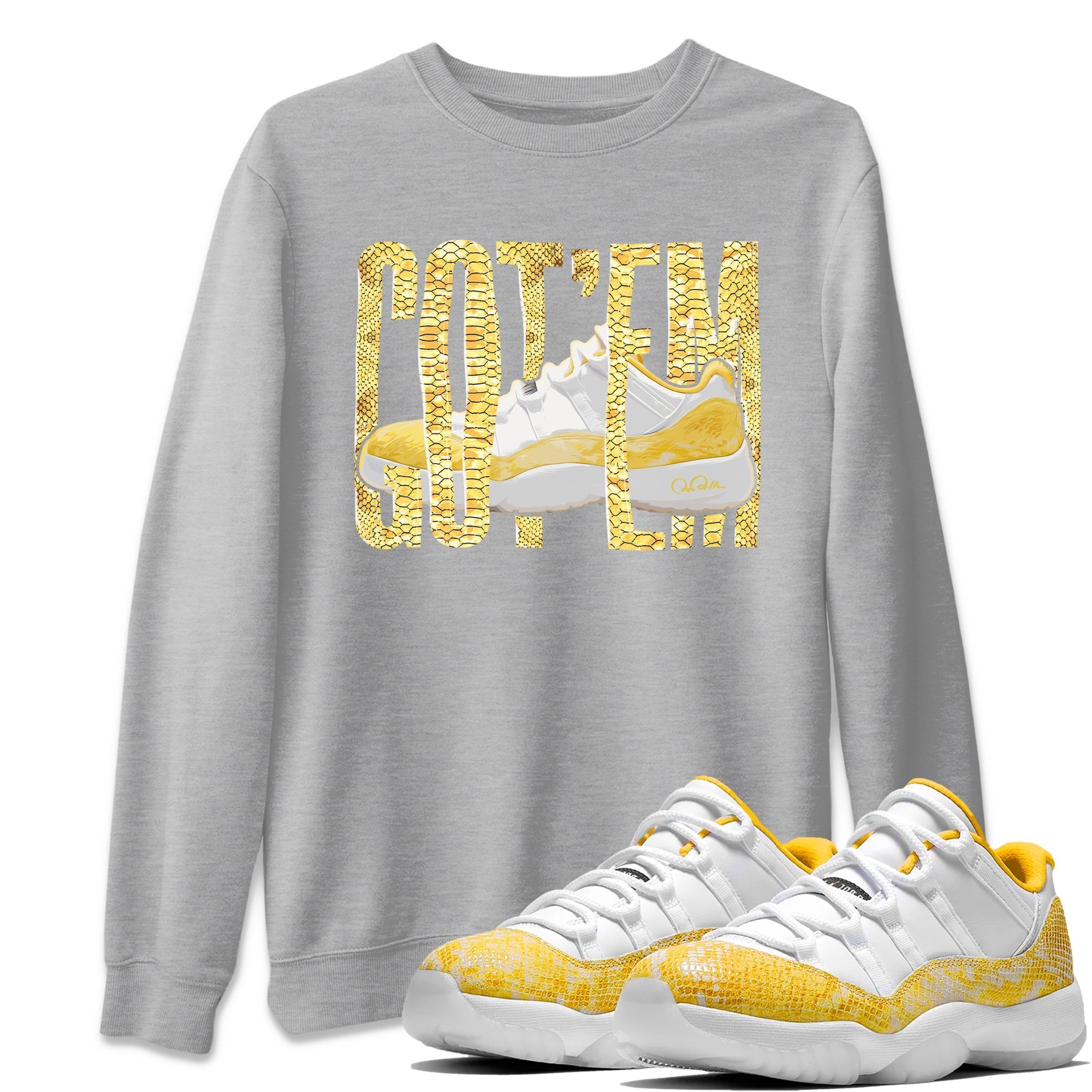 Wiggling Gotem Unisex Tops - Air Jordan 11 Yellow Python