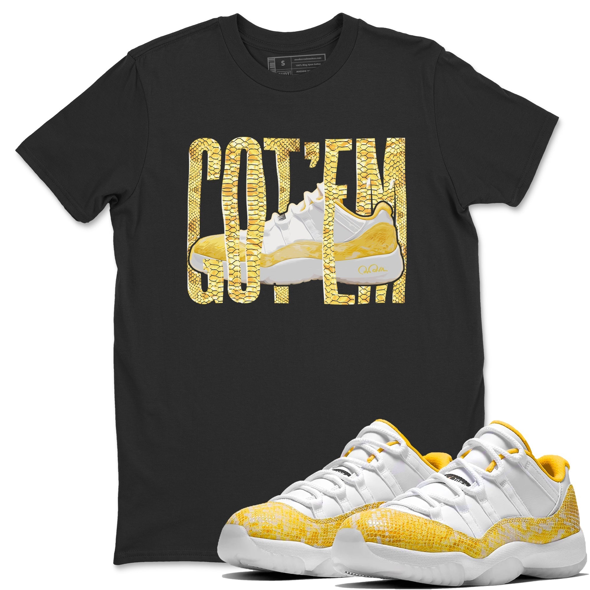 Wiggling Gotem Unisex Tops - Air Jordan 11 Yellow Python