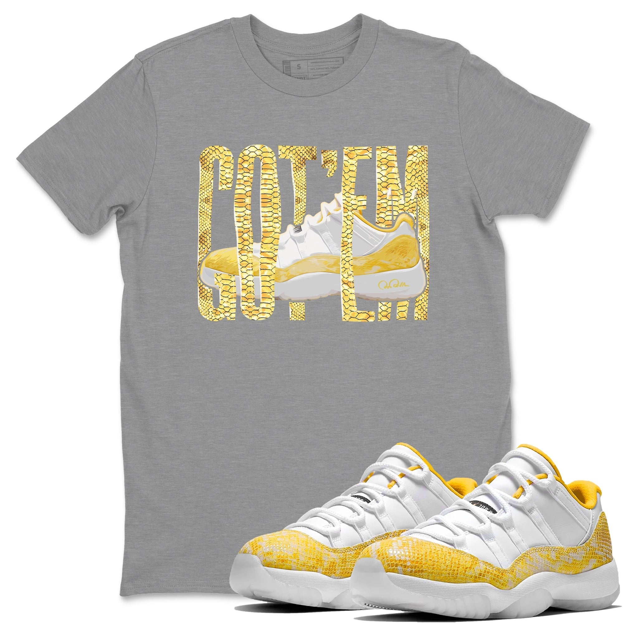 Wiggling Gotem Unisex Tops - Air Jordan 11 Yellow Python