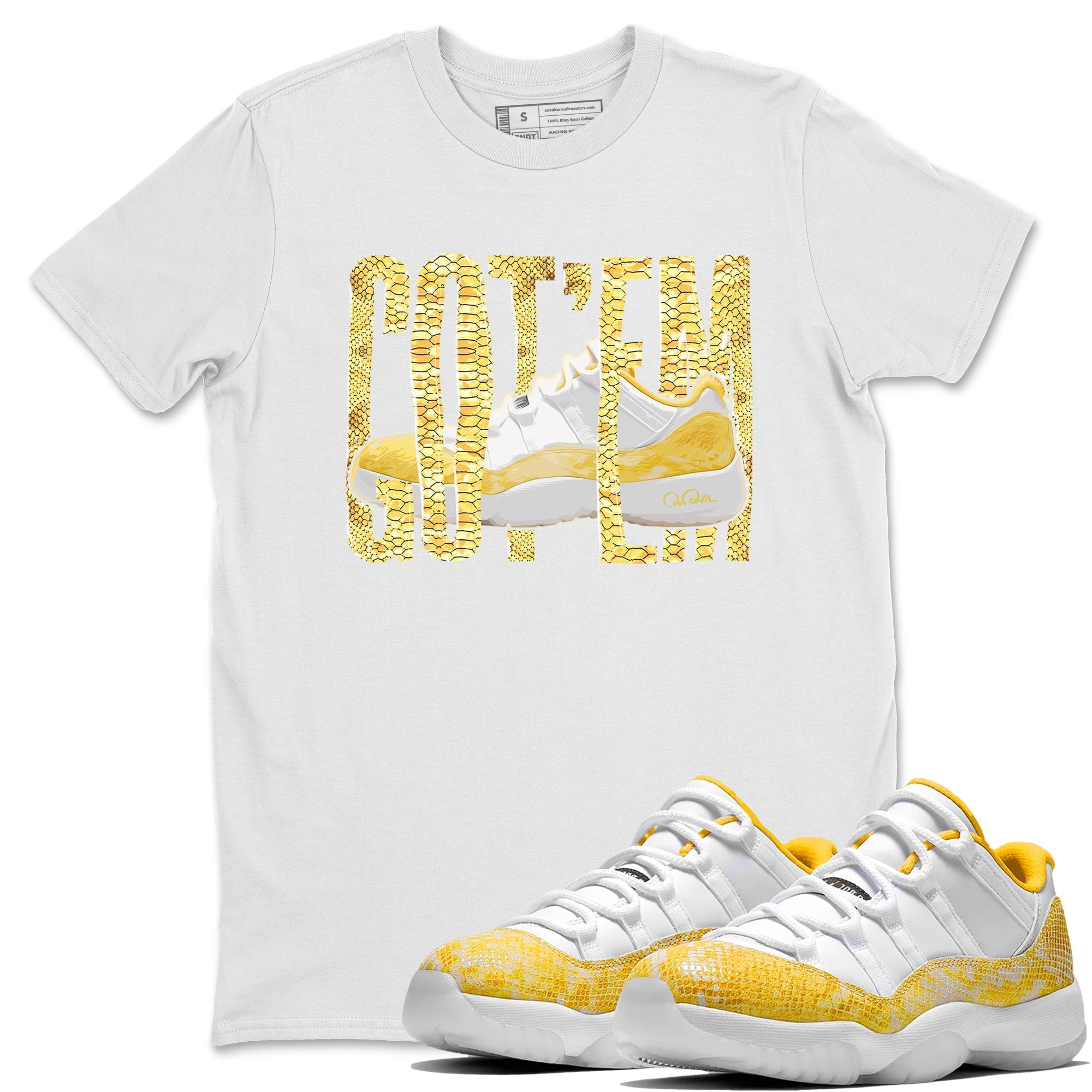 Wiggling Gotem Unisex Tops - Air Jordan 11 Yellow Python